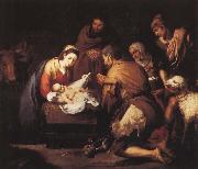 Bartolome Esteban Murillo Shepherds to the manger pilgrimage oil painting